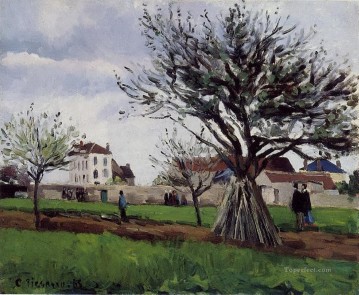  trees Oil Painting - apple trees at pontoise 1868 Camille Pissarro